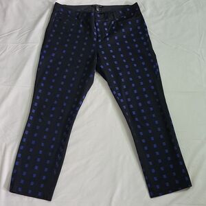BANANA REPUBLIC Black Blue Stretch Cotton SLOAN Crop Pants US Women’s Size 6
